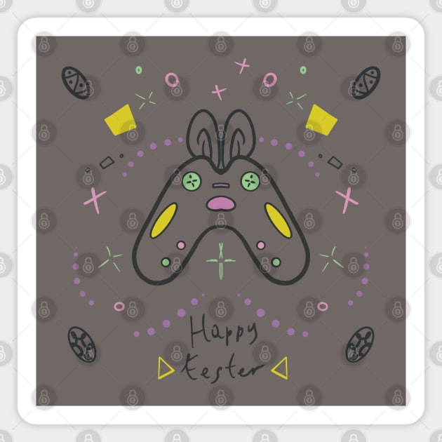 Easter bunny gamer SVG Sticker by Xatutik-Art
